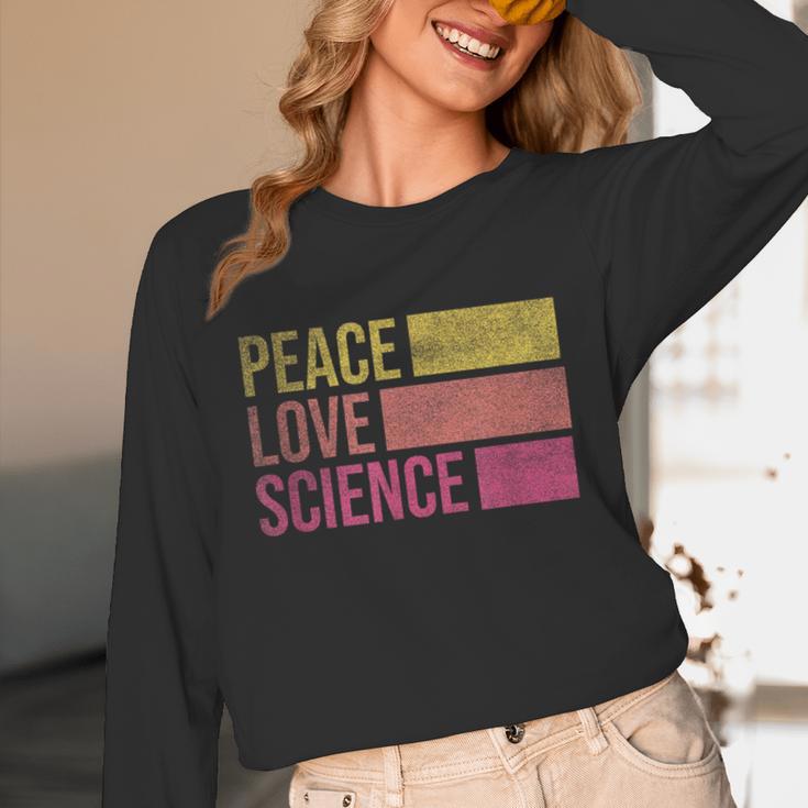 Peace Love Science Lovers Math Chemistry Teacher Unisex Long Sleeve T-Shirt, funny design