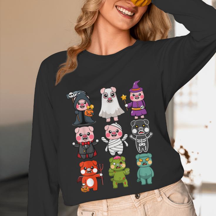 Pig Spooky Ghost Witch Boo-Jee Horror Pumpkin Pig Halloween Unisex Long Sleeve T-Shirt, funny design