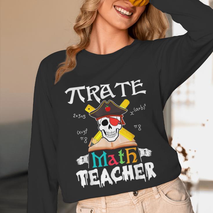 Pirate Math Teacher Skull Pirate Halloween Costume Unisex Long Sleeve T-Shirt, funny design