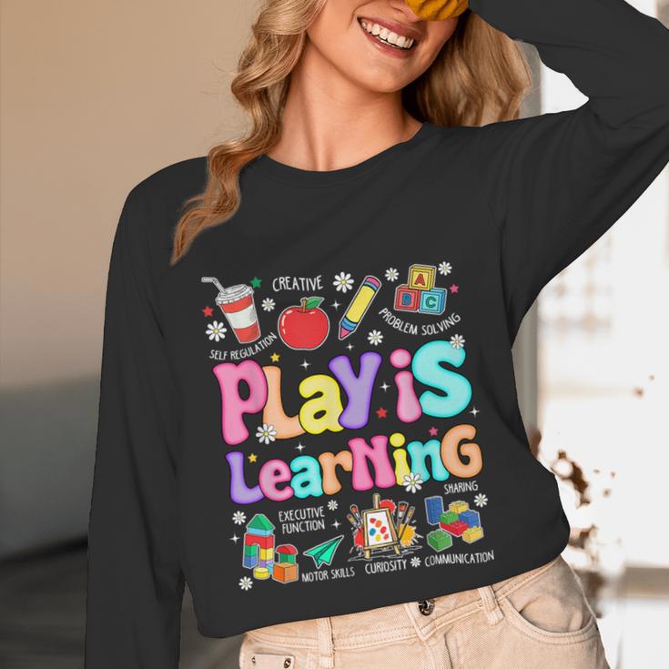 Play Is Learning Educational Teacher Women Unisex Long Sleeve T-Shirt, funny design Play Is Learning Educational Teacher Women Unisex Long Sleeve T-Shirt, funny design