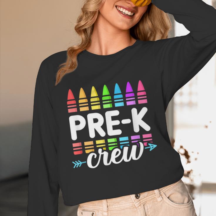 Pre-K Crew Teacher Team Squad Hello Back School Graduation Unisex Long Sleeve T-Shirt, funny design Pre-K Crew Teacher Team Squad Hello Back School Graduation Unisex Long Sleeve T-Shirt, funny design