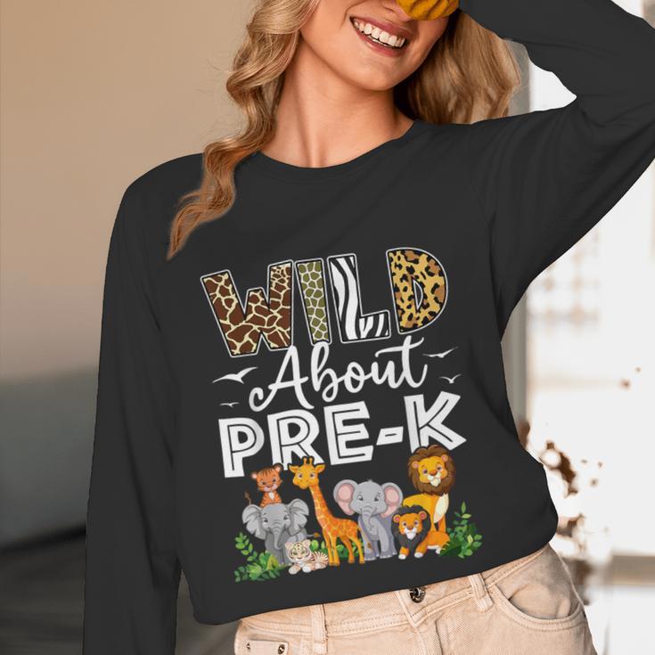 Pre-k Teacher Kids Back To School Wild About Pre-k Unisex Long Sleeve T-Shirt, funny design