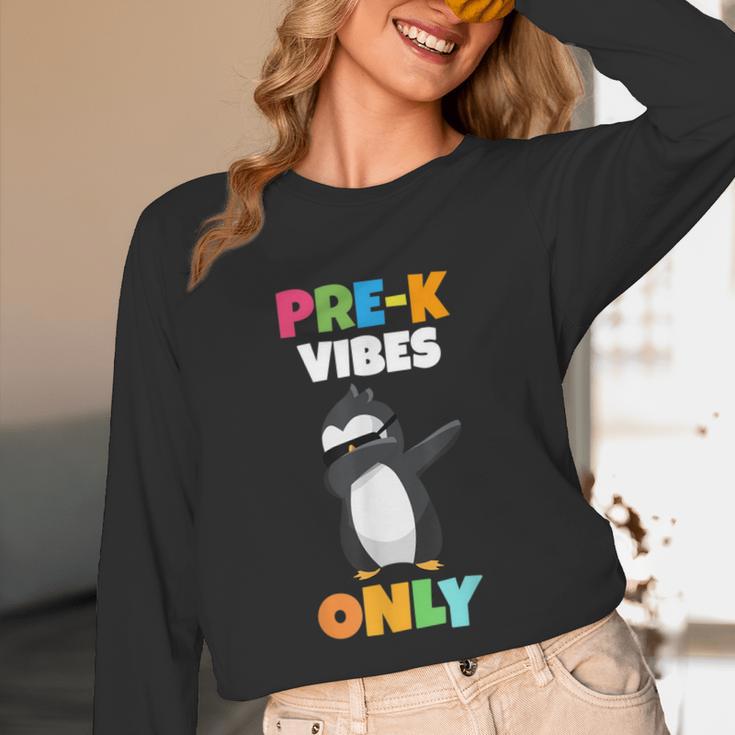 Pre-K Vibes Only Penguin Teachers Kids Back To School Unisex Long Sleeve T-Shirt, funny design
