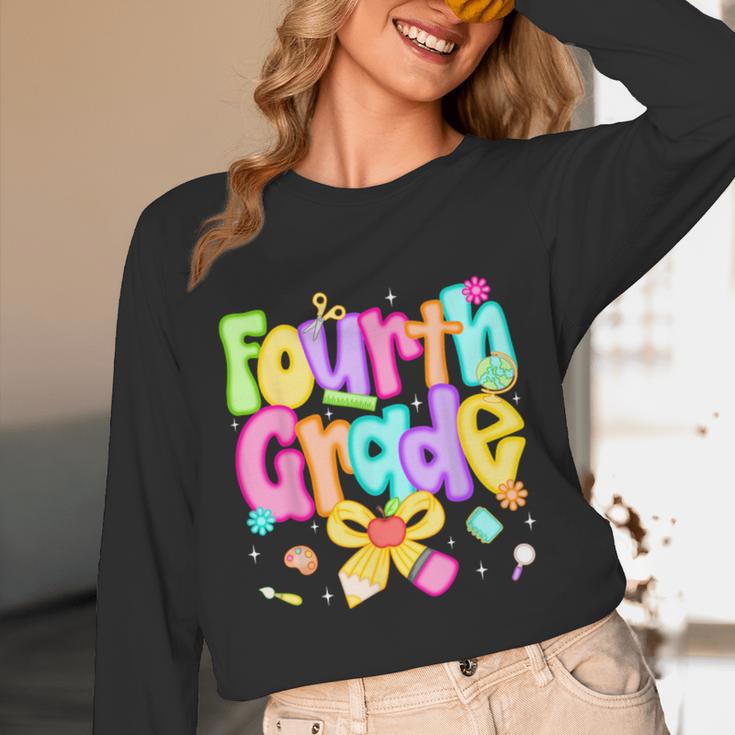 Preppy Fourth Grade Back To School 4th Grade Teacher Girls Unisex Long Sleeve T-Shirt, funny design Preppy Fourth Grade Back To School 4th Grade Teacher Girls Unisex Long Sleeve T-Shirt, funny design