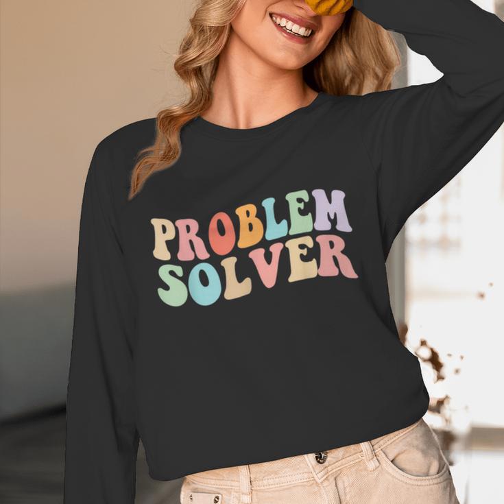 Problem Solver School Work Staff Front Desk Teacher Unisex Long Sleeve T-Shirt, funny design Problem Solver School Work Staff Front Desk Teacher Unisex Long Sleeve T-Shirt, funny design