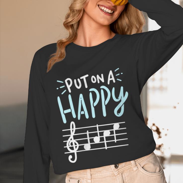 Put On A Happy Face Music Music Teacher Unisex Long Sleeve T-Shirt, funny design Put On A Happy Face Music Music Teacher Unisex Long Sleeve T-Shirt, funny design