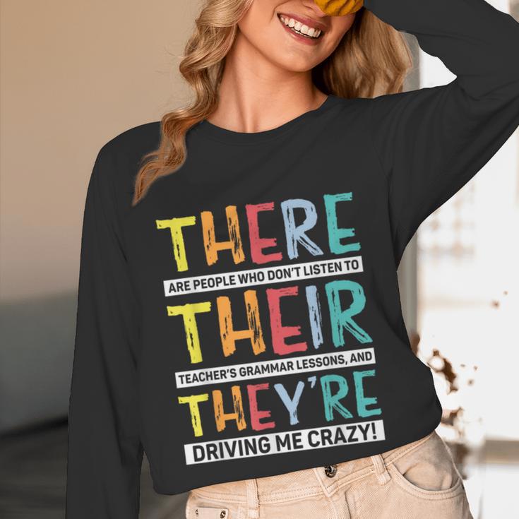 There Their They’Re Grammar Joke For English Teacher Student Unisex Long Sleeve T-Shirt, funny design