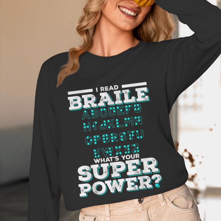 I Read Braille Tell Me Your Superpower Braille Teacher For Men Women Unisex Long Sleeve T-Shirt, funny design I Read Braille Tell Me Your Superpower Braille Teacher For Men Women Unisex Long Sleeve T-Shirt, funny design