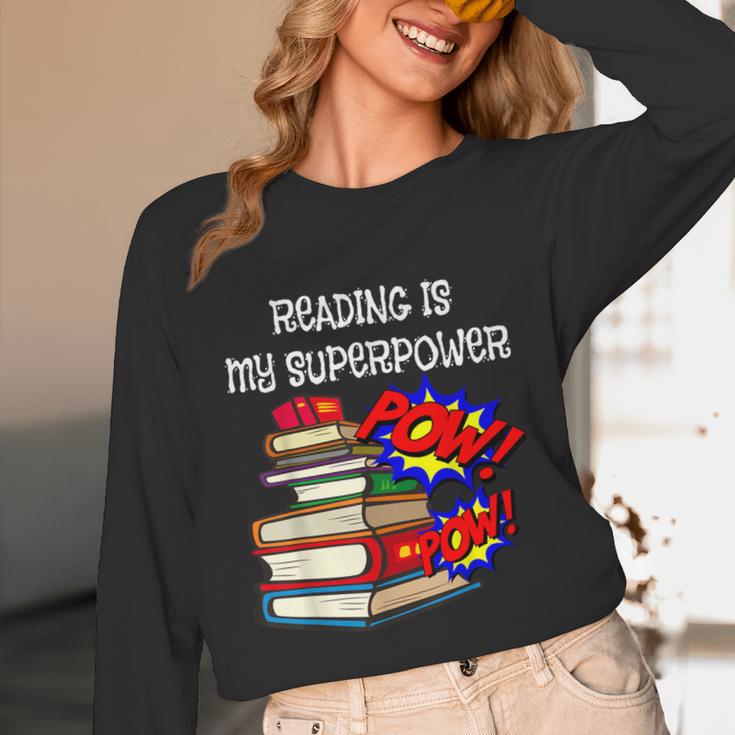 Reading Is My Super Power Superhero Best English Teacher Unisex Long Sleeve T-Shirt, funny design