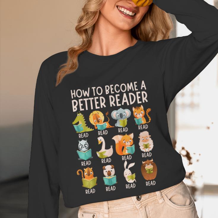 Reading Teacher How To Become a Better Reader Book Lover Fun Unisex Long Sleeve T-Shirt, funny design Reading Teacher How To Become a Better Reader Book Lover Fun Unisex Long Sleeve T-Shirt, funny design