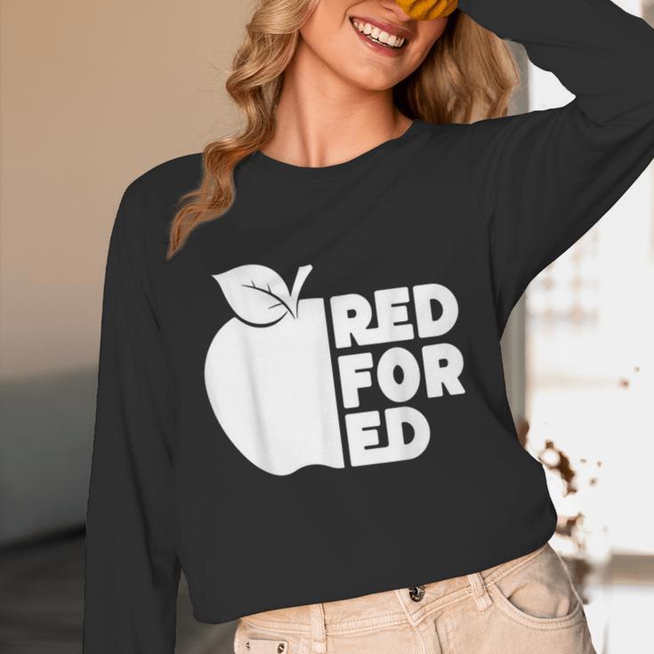 Red For Ed Teacher Support Public Education For Men Women Kids Unisex Long Sleeve T-Shirt, funny design