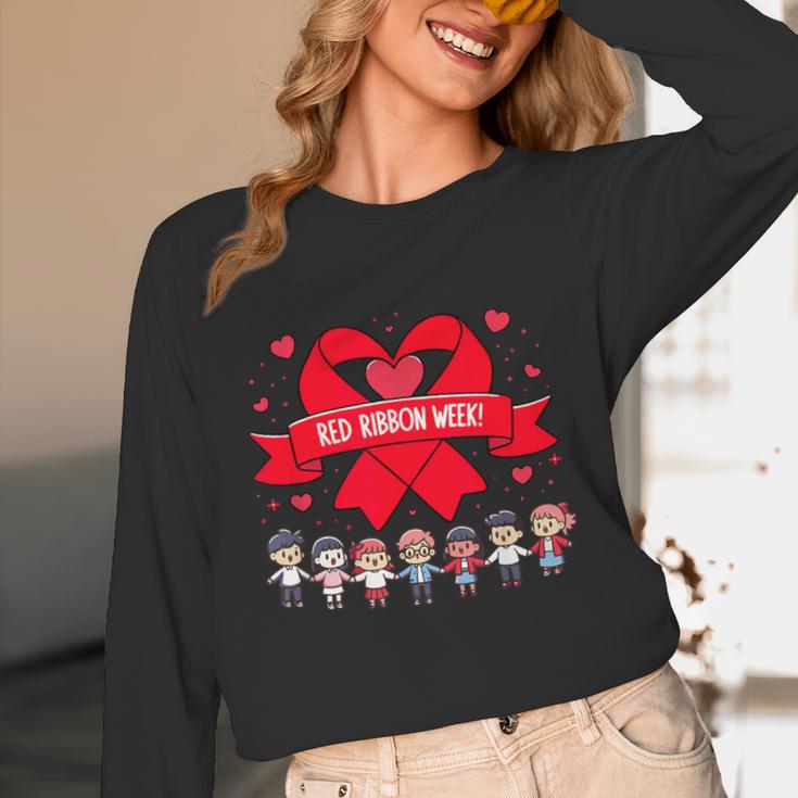 Red Ribbon Week Awareness For Students And Teachers Men Women Girls Kids Unisex Long Sleeve T-Shirt, funny design Red Ribbon Week Awareness For Students And Teachers Men Women Girls Kids Unisex Long Sleeve T-Shirt, funny design