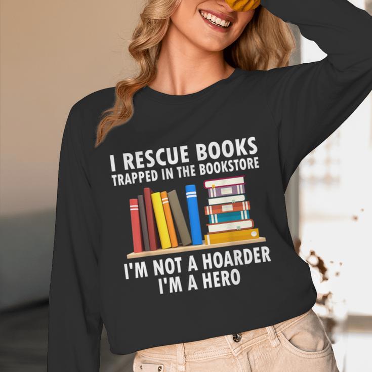I Rescue Books Trapped In The Bookstore Book Teacher For Men Women Unisex Long Sleeve T-Shirt, funny design