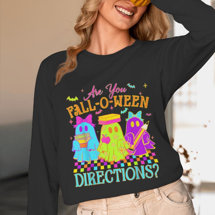 Retro Are You Falloween Direction Teacher Spooky Halloween Unisex Long Sleeve T-Shirt, funny design Retro Are You Falloween Direction Teacher Spooky Halloween Unisex Long Sleeve T-Shirt, funny design
