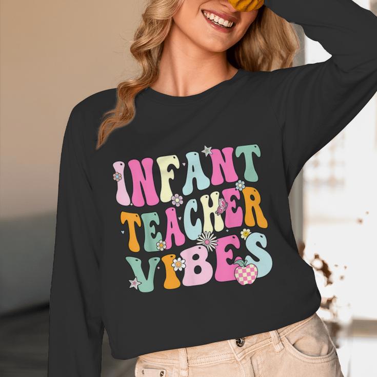 Retro Infant Teacher Vibes Women Daycare Teacher Unisex Long Sleeve T-Shirt, funny design Retro Infant Teacher Vibes Women Daycare Teacher Unisex Long Sleeve T-Shirt, funny design