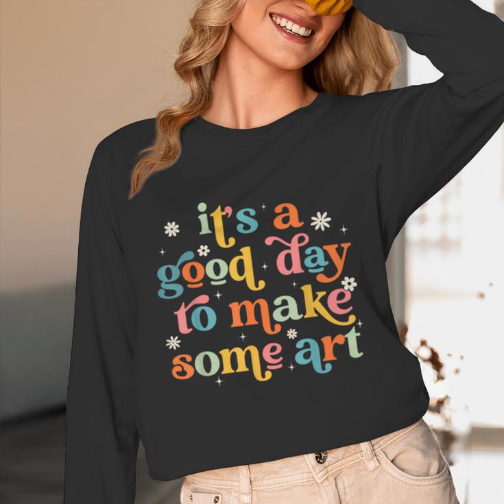 Retro It's a Good Day To Make Some Art Teacher Student Unisex Long Sleeve T-Shirt, funny design Retro It's a Good Day To Make Some Art Teacher Student Unisex Long Sleeve T-Shirt, funny design