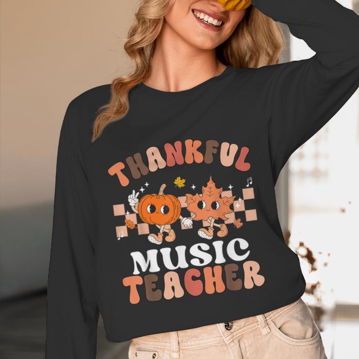 Retro Thankful Music Teacher Pumpkin Fall Thanksgiving Unisex Long Sleeve T-Shirt, funny design Retro Thankful Music Teacher Pumpkin Fall Thanksgiving Unisex Long Sleeve T-Shirt, funny design