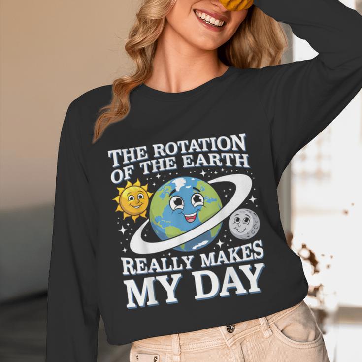 Rotation Of Earth Science Teacher Earth Day Men Women Unisex Long Sleeve T-Shirt, funny design