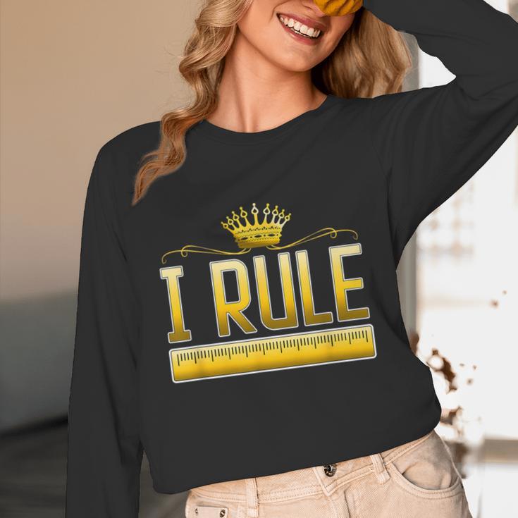 I Rule Math Ruler Mathematics Pun Math Teacher Men Women Girls Kids Unisex Long Sleeve T-Shirt, funny design I Rule Math Ruler Mathematics Pun Math Teacher Men Women Girls Kids Unisex Long Sleeve T-Shirt, funny design