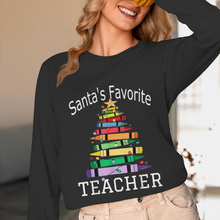 Santa's Favorite Teacher Idea For Christmas Teachers Unisex Long Sleeve T-Shirt, funny design Santa's Favorite Teacher Idea For Christmas Teachers Unisex Long Sleeve T-Shirt, funny design
