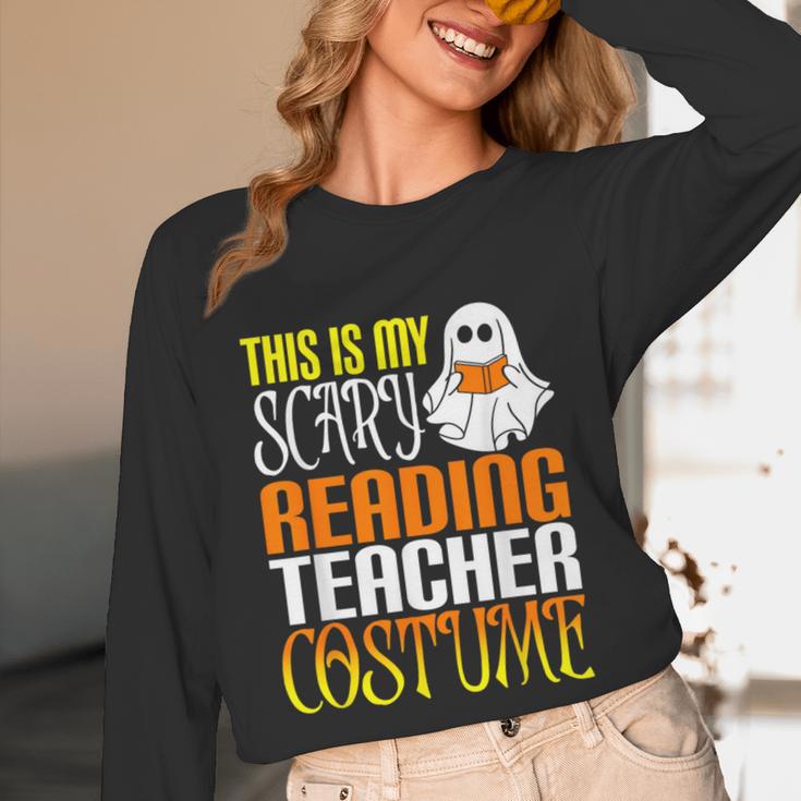 This Is My Scary Reading Teacher Costume Halloween School Unisex Long Sleeve T-Shirt, funny design