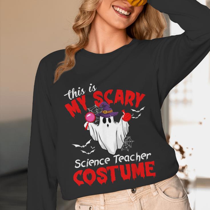 This Is My Scary Science Teacher Costume Ghost Halloween Unisex Long Sleeve T-Shirt, funny design
