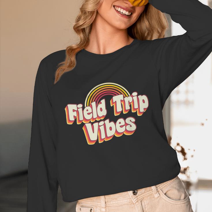 School Bus Trip Vibes Students Teachers Students Field Trip For Men Women Kids Unisex Long Sleeve T-Shirt, funny design
