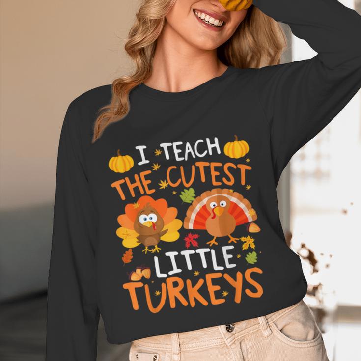 School Thankful I Teach The Cutest Little Turkeys Thanksgiving Teacher Unisex Long Sleeve T-Shirt, funny design School Thankful I Teach The Cutest Little Turkeys Thanksgiving Teacher Unisex Long Sleeve T-Shirt, funny design