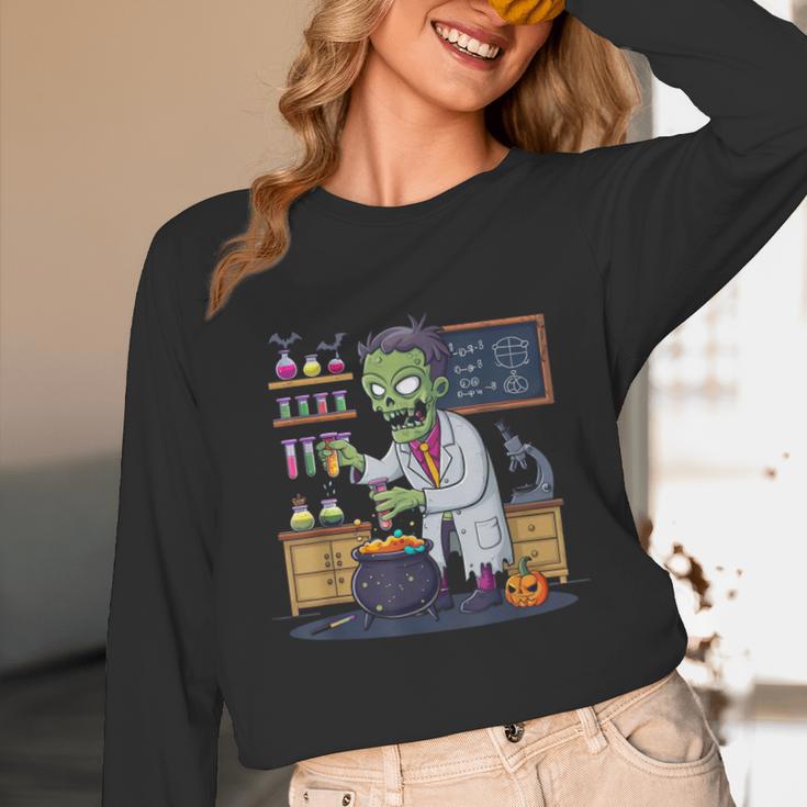 Science Teacher Halloween Shirt Zombie Chemistry Scientist Unisex Long Sleeve T-Shirt, funny design