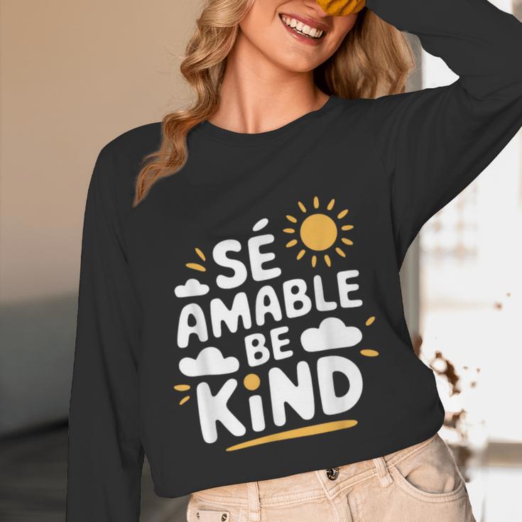 SÉ AMABLE Be Kind Bilingual Teacher Maestra Spanish Teacher Unisex Long Sleeve T-Shirt, funny design SÉ AMABLE Be Kind Bilingual Teacher Maestra Spanish Teacher Unisex Long Sleeve T-Shirt, funny design