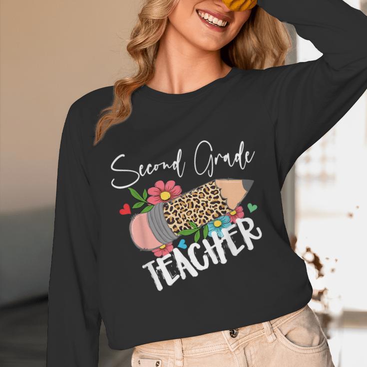 Second Grade Teacher Leopard Pencil 2nd Grade Women Teacher Unisex Long Sleeve T-Shirt, funny design Second Grade Teacher Leopard Pencil 2nd Grade Women Teacher Unisex Long Sleeve T-Shirt, funny design