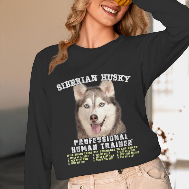 Siberian Husky Professional Human Trainer Unisex Long Sleeve T-Shirt, funny design