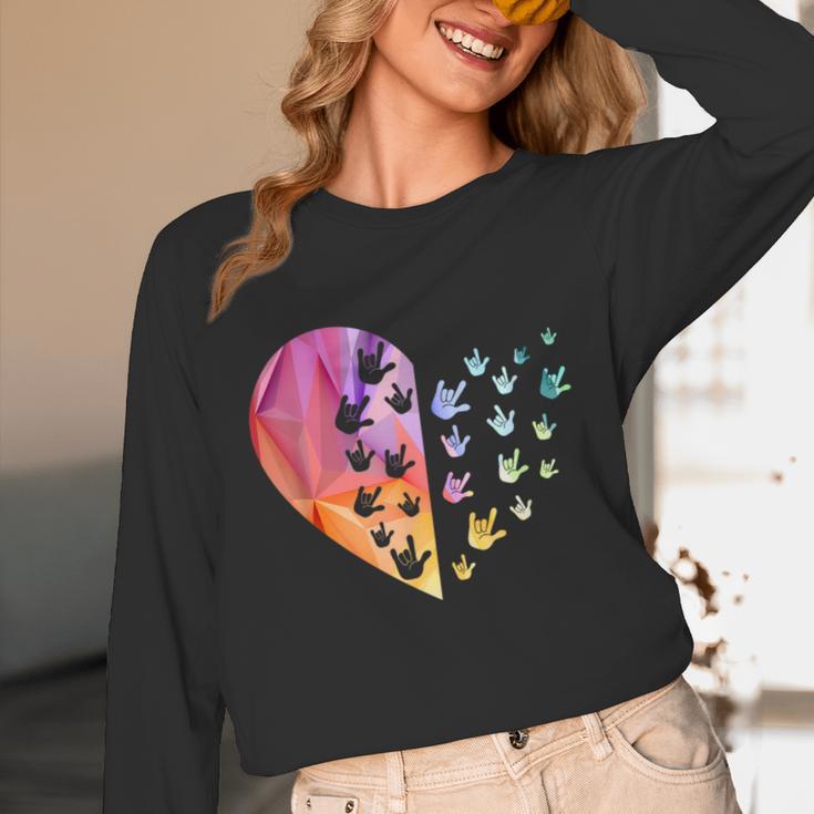 Sign Language Heart ASL For Deaf Teacher Unisex Long Sleeve T-Shirt, funny design Sign Language Heart ASL For Deaf Teacher Unisex Long Sleeve T-Shirt, funny design