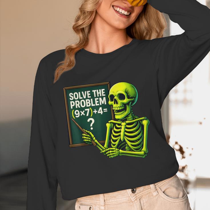 Solve The Problem Skeleton Teacher Halloween Math Six Seven Unisex Long Sleeve T-Shirt, funny design Solve The Problem Skeleton Teacher Halloween Math Six Seven Unisex Long Sleeve T-Shirt, funny design