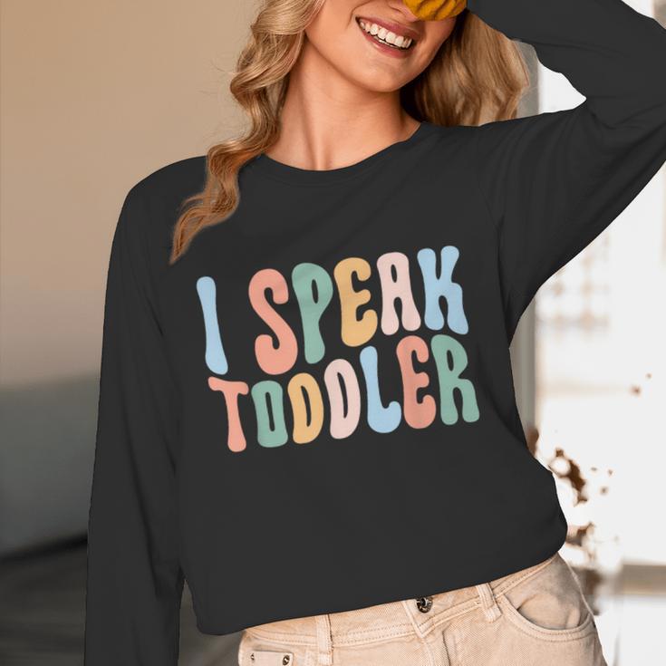 I Speak Toddler Teacher Pre School Back To School First Day Unisex Long Sleeve T-Shirt, funny design I Speak Toddler Teacher Pre School Back To School First Day Unisex Long Sleeve T-Shirt, funny design