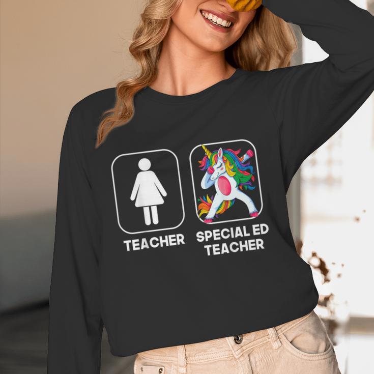 Special Ed Teacher Dabbing Unicorn Teacher Women Unisex Long Sleeve T-Shirt, funny design Special Ed Teacher Dabbing Unicorn Teacher Women Unisex Long Sleeve T-Shirt, funny design