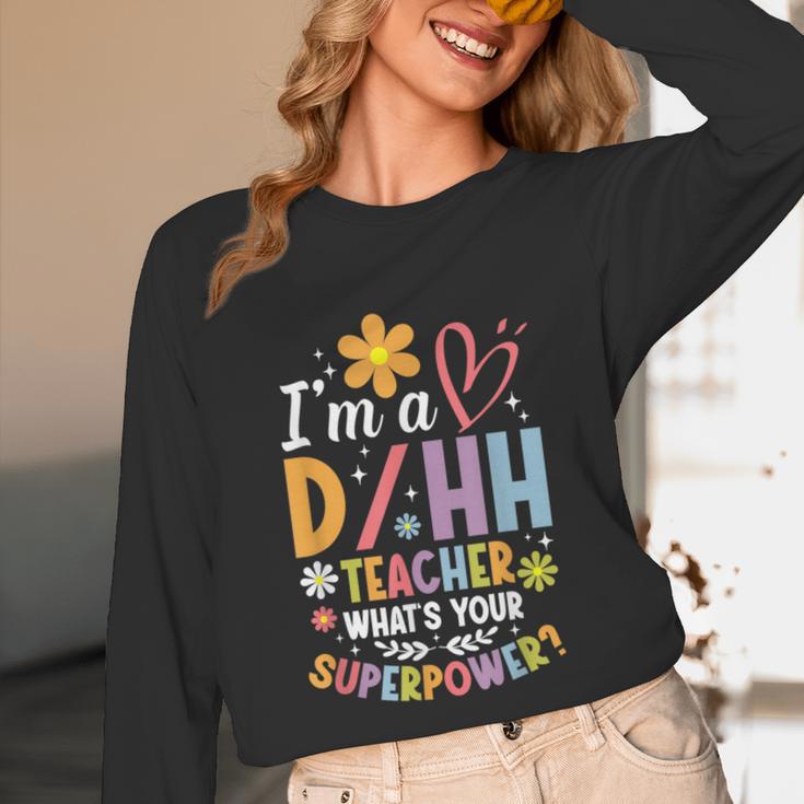 Special Education ASL Teacher Superpower DHH Teacher Unisex Long Sleeve T-Shirt, funny design