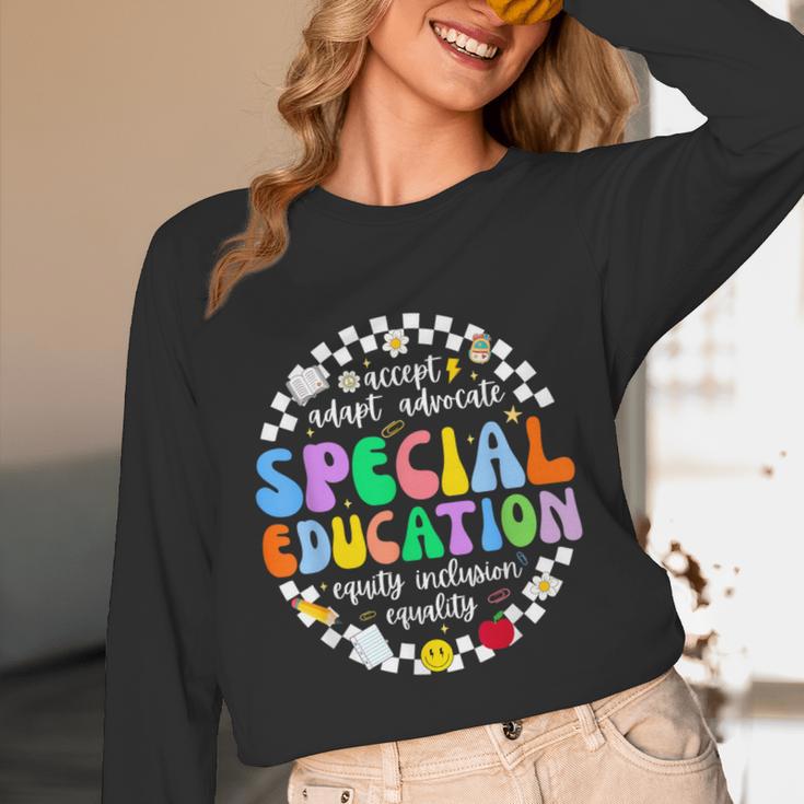 Special Education Teacher SPED Squad Team Kids Men Groovy Unisex Long Sleeve T-Shirt, funny design
