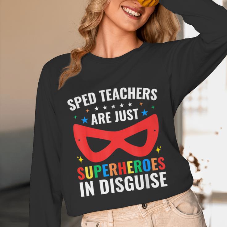 SPED Teacher Are Just Superheroes Disguise Special Education Unisex Long Sleeve T-Shirt, funny design SPED Teacher Are Just Superheroes Disguise Special Education Unisex Long Sleeve T-Shirt, funny design