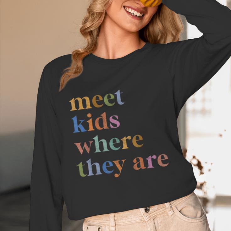 SPED Teacher SLP Meet Kids Where They Are Special Education Unisex Long Sleeve T-Shirt, funny design SPED Teacher SLP Meet Kids Where They Are Special Education Unisex Long Sleeve T-Shirt, funny design