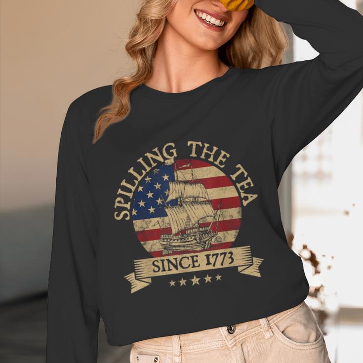 Spilling The Tea Since 1773 Vintage Us History Teacher Unisex Long Sleeve T-Shirt, funny design Spilling The Tea Since 1773 Vintage Us History Teacher Unisex Long Sleeve T-Shirt, funny design