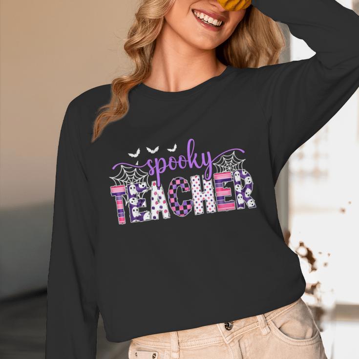 Spooky Teacher Halloween Costume Women Spooky Teacher Unisex Long Sleeve T-Shirt, funny design