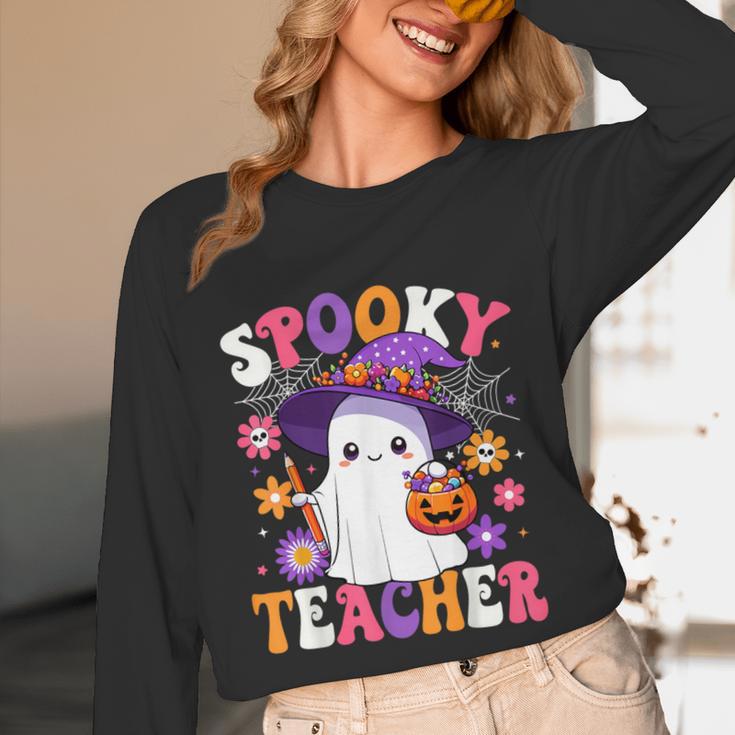 Spooky Teacher Halloween Cute Halloween Teacher Ghost Unisex Long Sleeve T-Shirt, funny design
