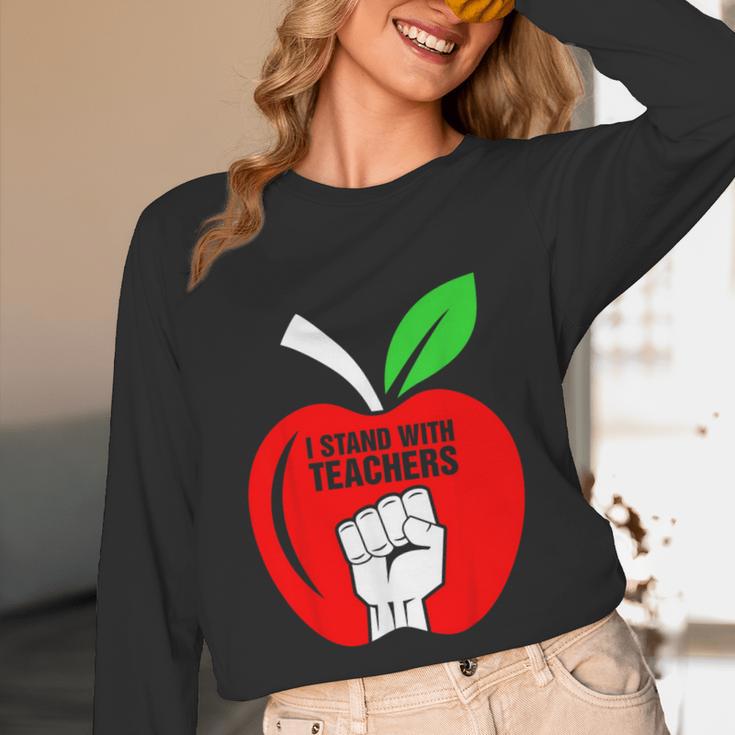 I Stand With Teachers Tshirt Unisex Long Sleeve T-Shirt, funny design