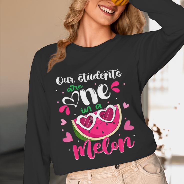 Our Students Are One In A Melon Teacher Watermelon Summer Unisex Long Sleeve T-Shirt, funny design Our Students Are One In A Melon Teacher Watermelon Summer Unisex Long Sleeve T-Shirt, funny design