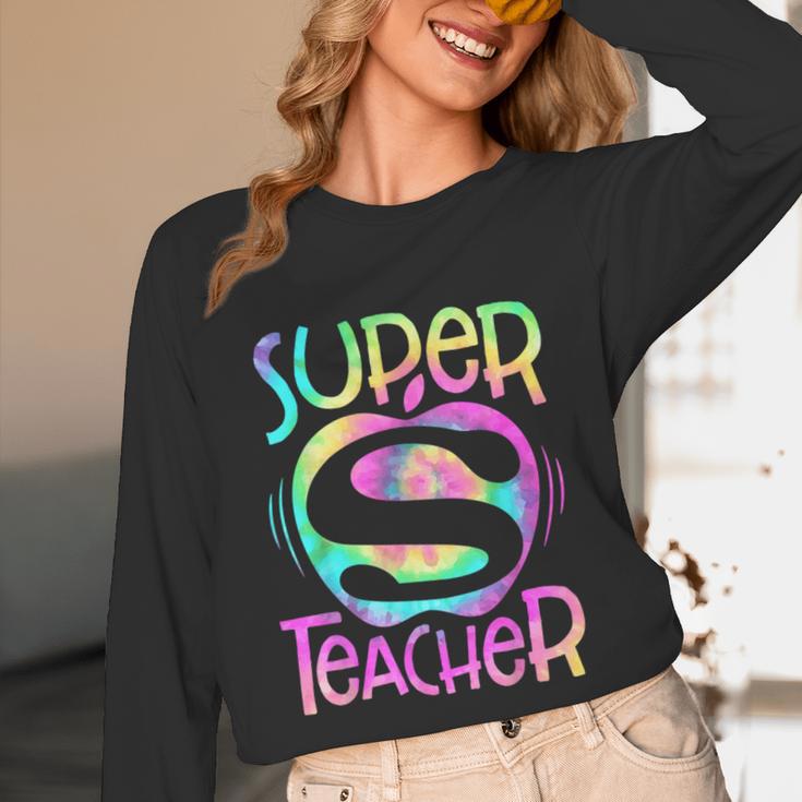 Super Teacher Back To School Apple Tie Dye First Day Unisex Long Sleeve T-Shirt, funny design Super Teacher Back To School Apple Tie Dye First Day Unisex Long Sleeve T-Shirt, funny design