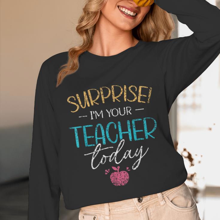Surprise I'm Your Teacher Today Women Substitute Teacher Unisex Long Sleeve T-Shirt, funny design