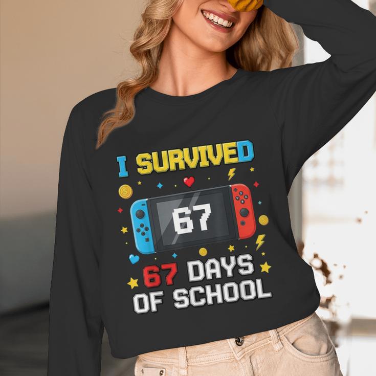 I Survived 67 Days Of School 67 Teacher Squad Matching Unisex Long Sleeve T-Shirt, funny design I Survived 67 Days Of School 67 Teacher Squad Matching Unisex Long Sleeve T-Shirt, funny design