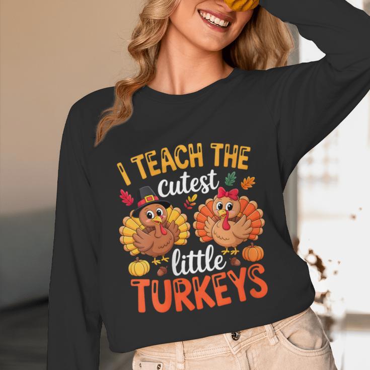 I Teach The Cutest Little Turkeys Teacher Thanksgiving Unisex Long Sleeve T-Shirt, funny design I Teach The Cutest Little Turkeys Teacher Thanksgiving Unisex Long Sleeve T-Shirt, funny design