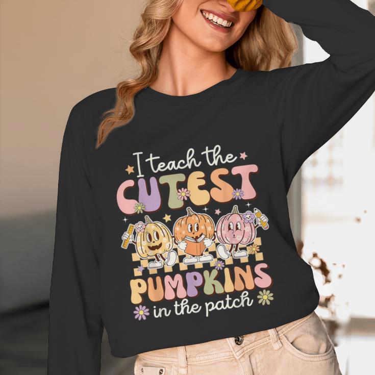 I Teach The Cutest Pumpkins In The Patch Teacher Retro Unisex Long Sleeve T-Shirt, funny design I Teach The Cutest Pumpkins In The Patch Teacher Retro Unisex Long Sleeve T-Shirt, funny design
